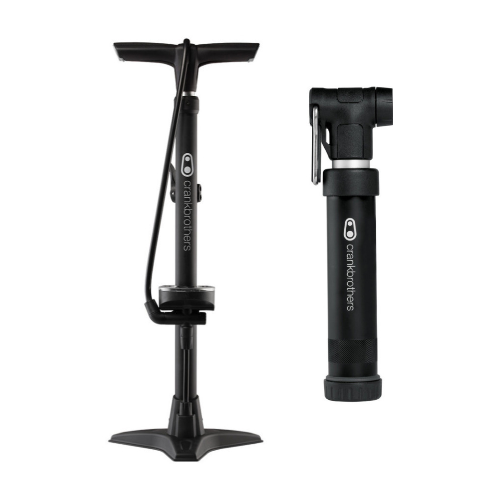 Crank Brothers Inflator Gem Floor Bike Pump (Black) and Bike Pump Bundle