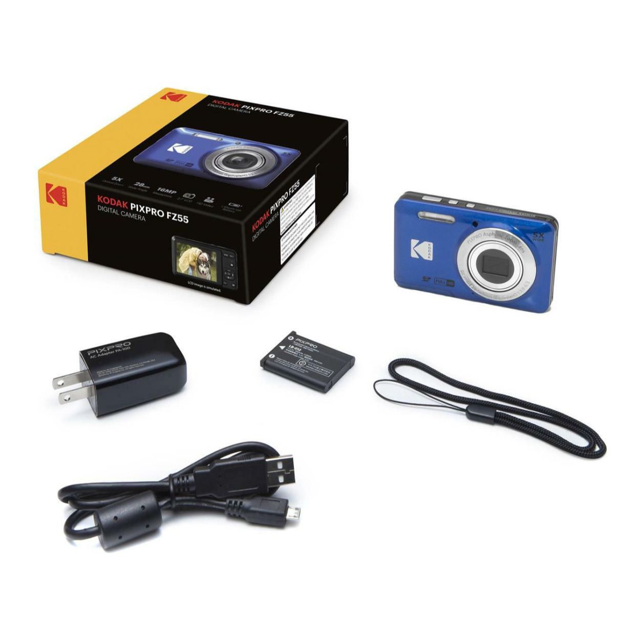 Kodak PIXPRO Friendly Zoom FZ55 Digital Camera (Blue) 819900014082