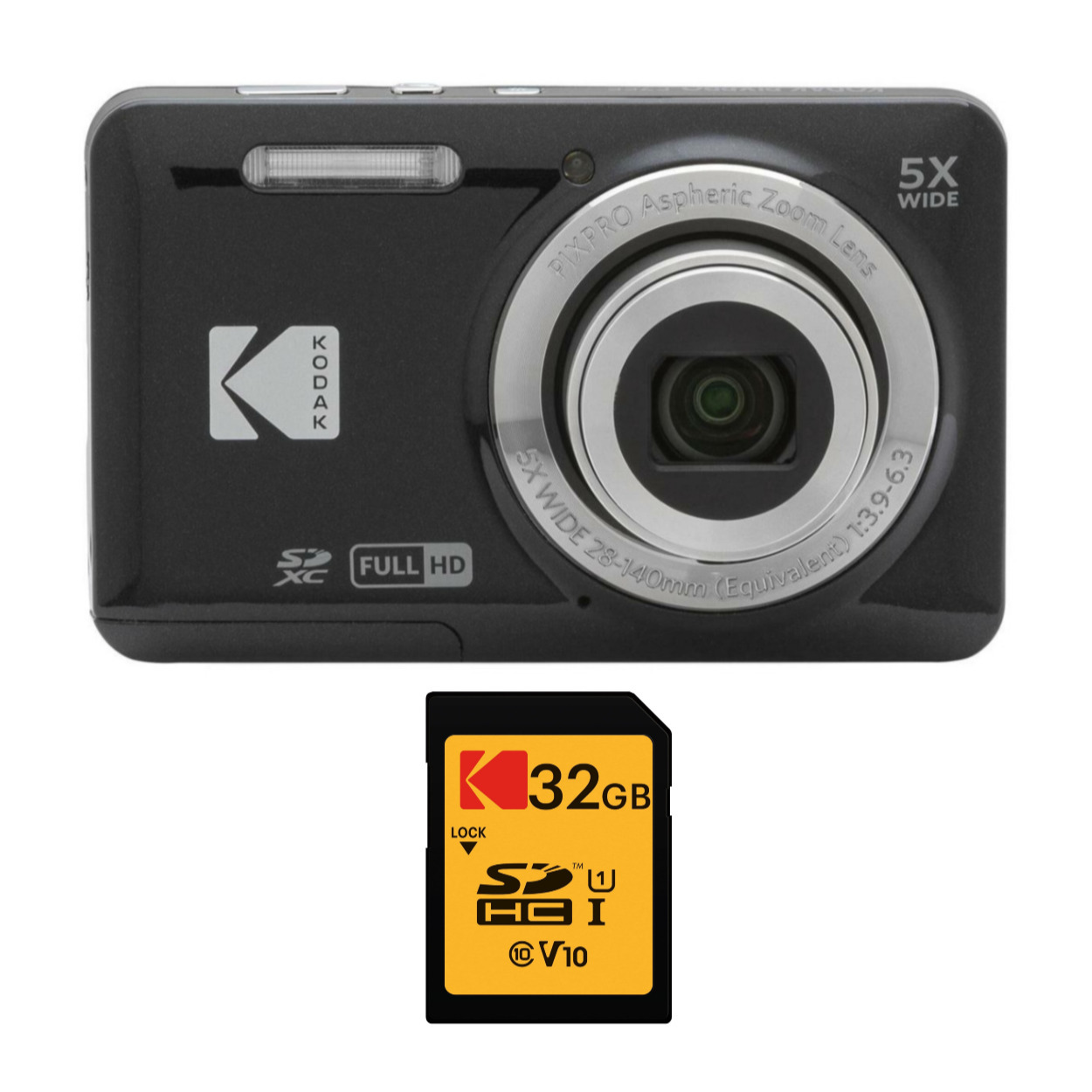 Kodak PIXPRO Friendly Zoom FZ55 Digital Camera 32GB Memory Card