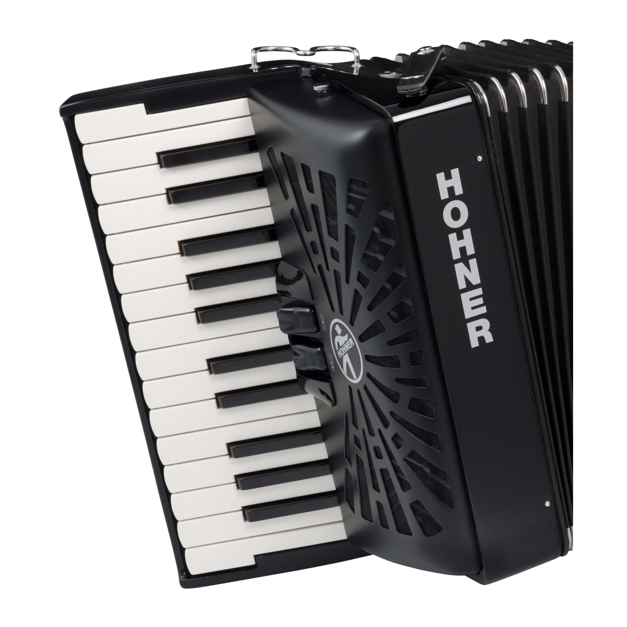 Hohner Bravo II 48 Chromatic Piano Key Accordion Black