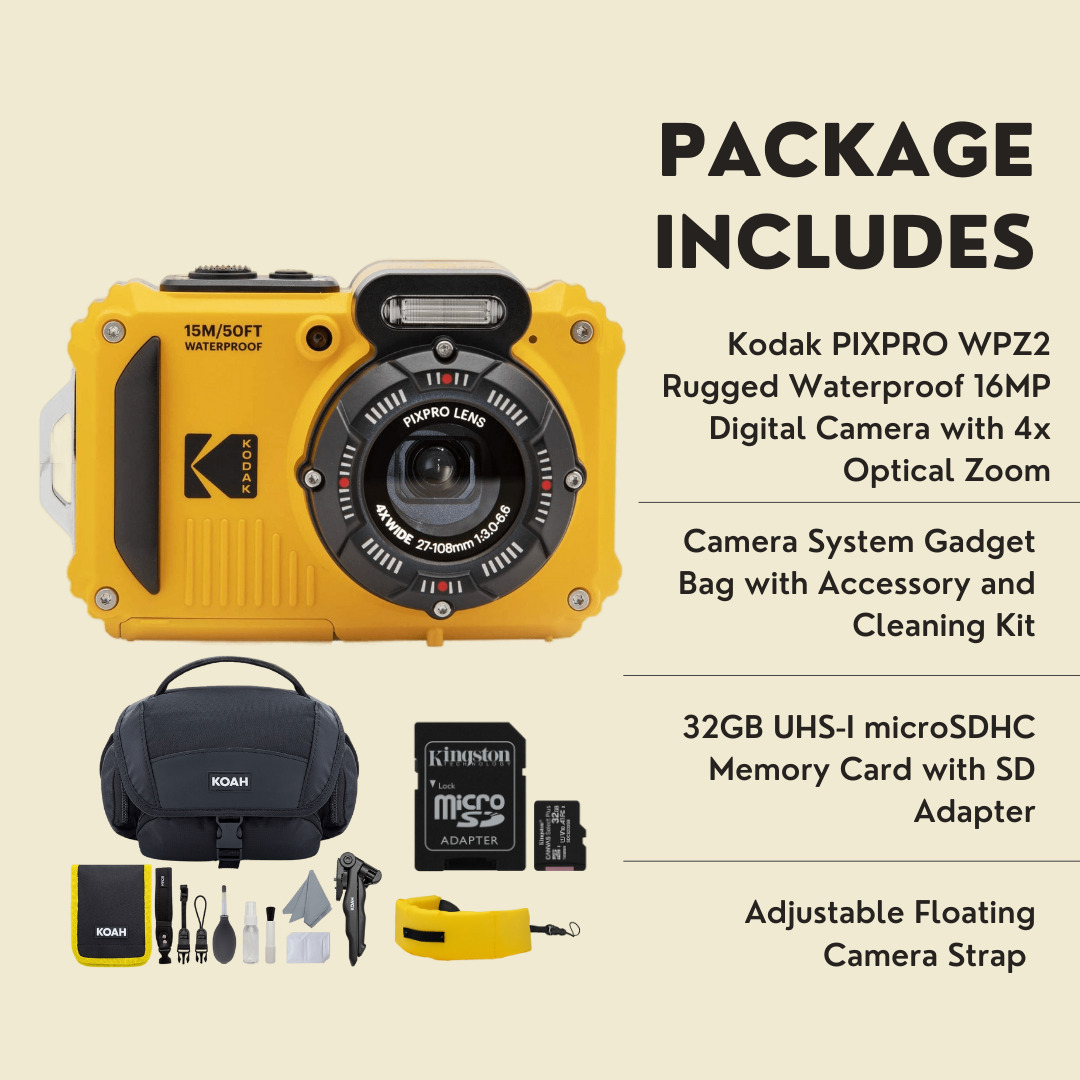 Kodak PIXPRO WPZ2 Rugged Waterproof 16MP Digital Camera with
