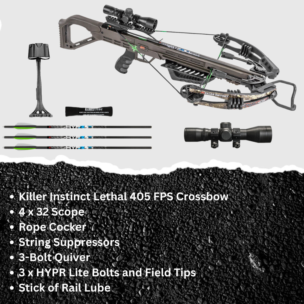 Killer Instinct Lethal 405 Scope Crossbow Package 4x32 Crossbow