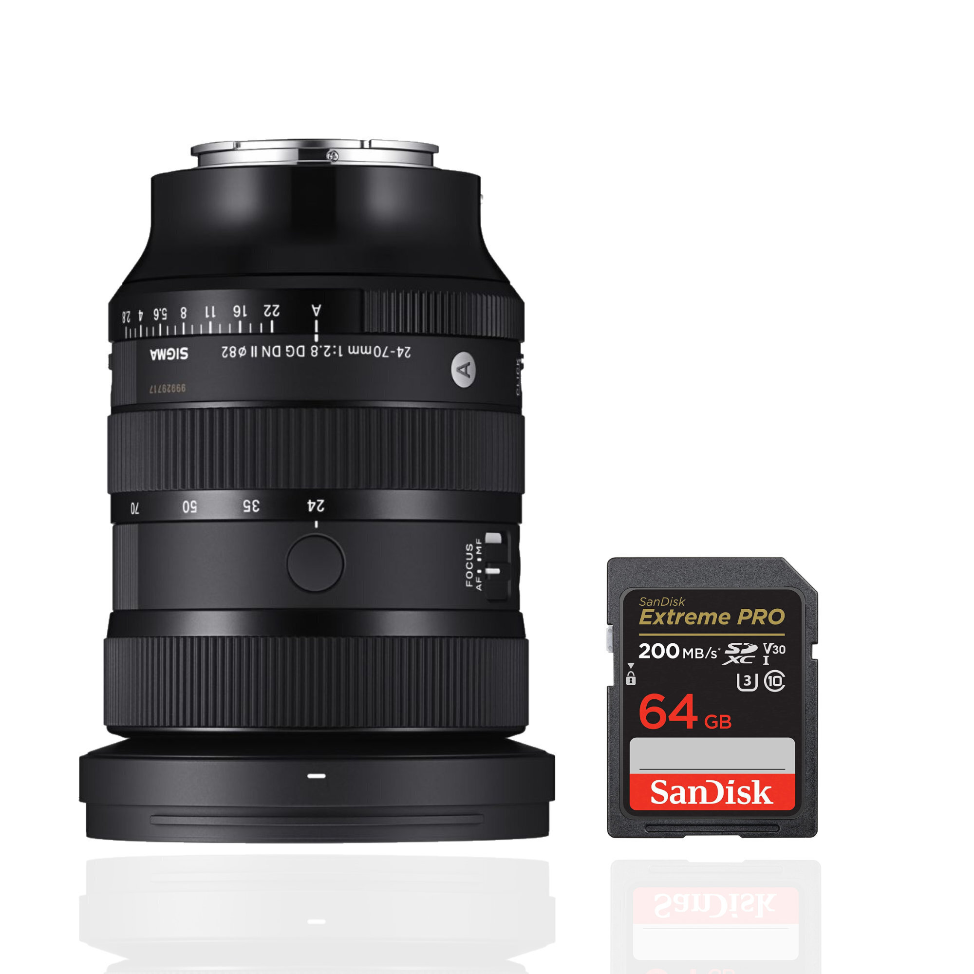 Sigma 24-70MM F2.8 DG DN II ART Lens Sony E Mount SanDisk 64GB SD