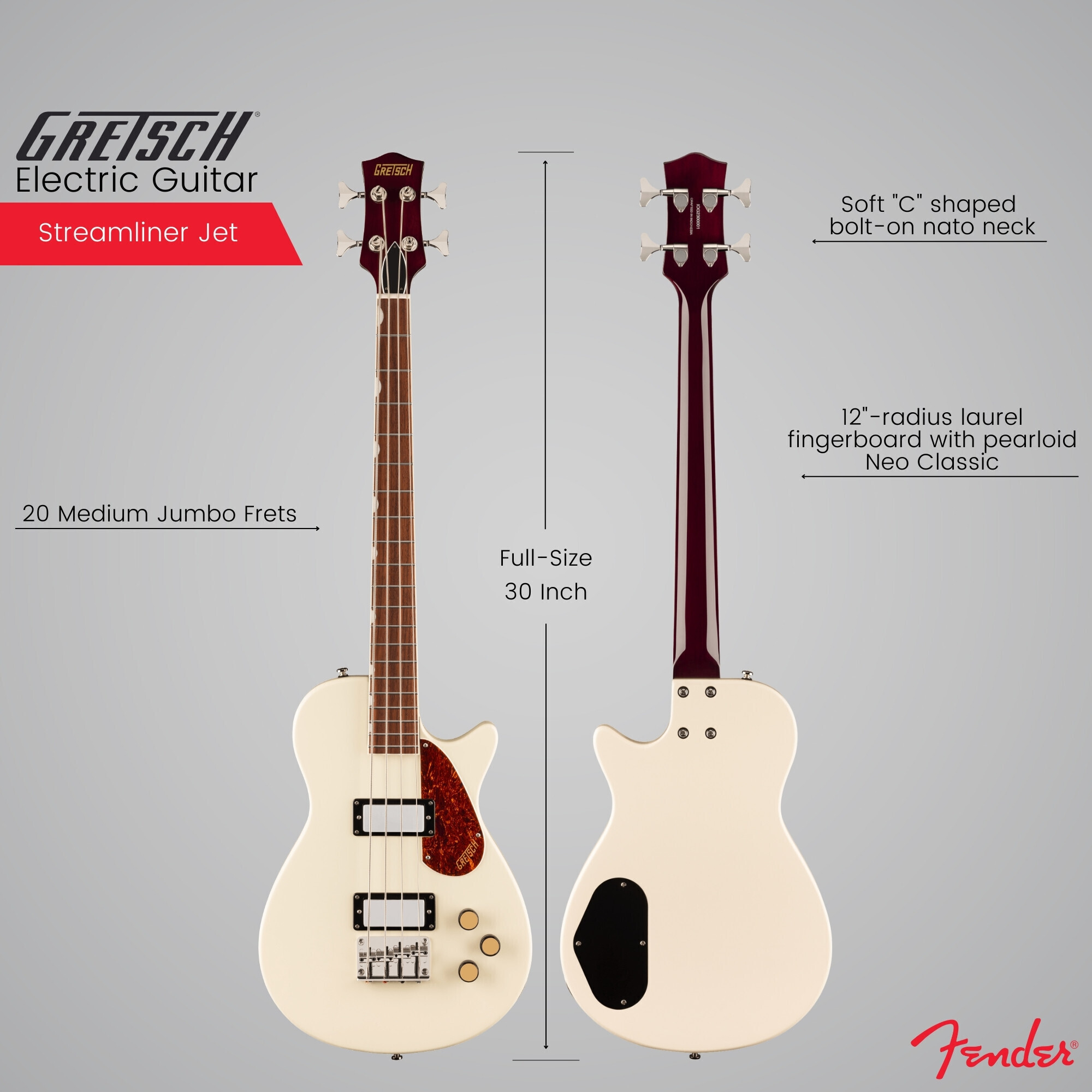 Gretsch Streamliner Jet Club Single Cut 4 String Bass Guitar