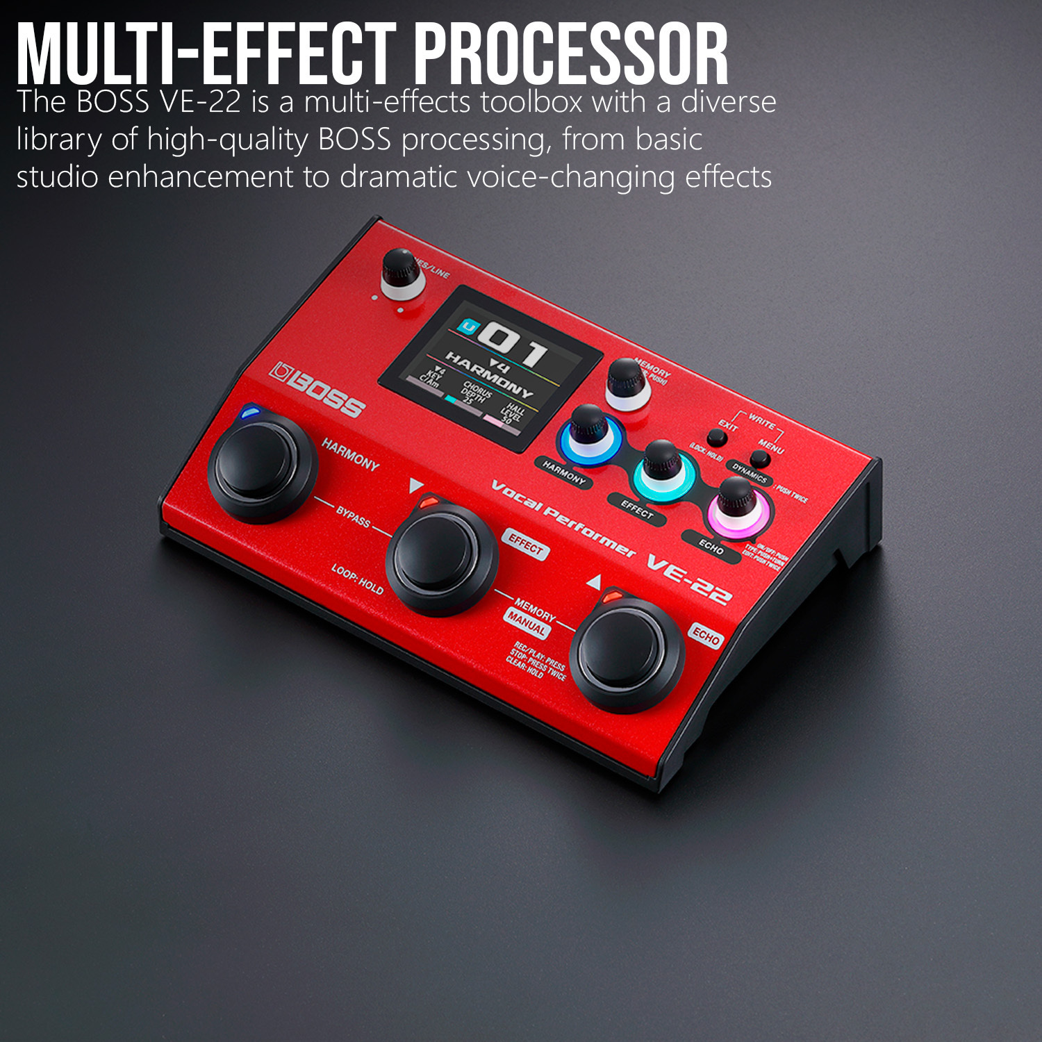 BOSS VE 22 Vocal Performer Portable Multi Effects Processor Bag
