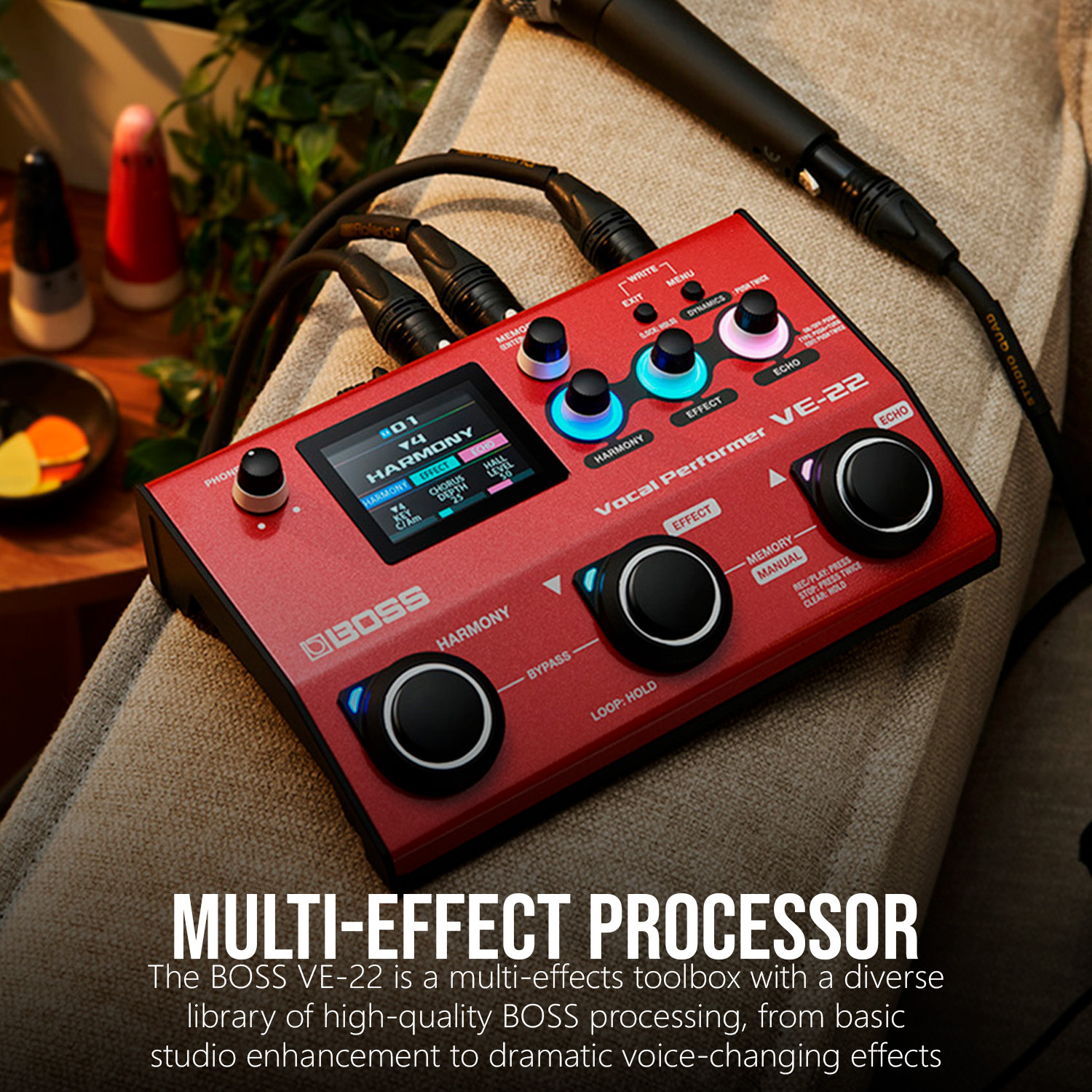 BOSS VE 22 Vocal Performer Portable Multi Effects Processor Bag