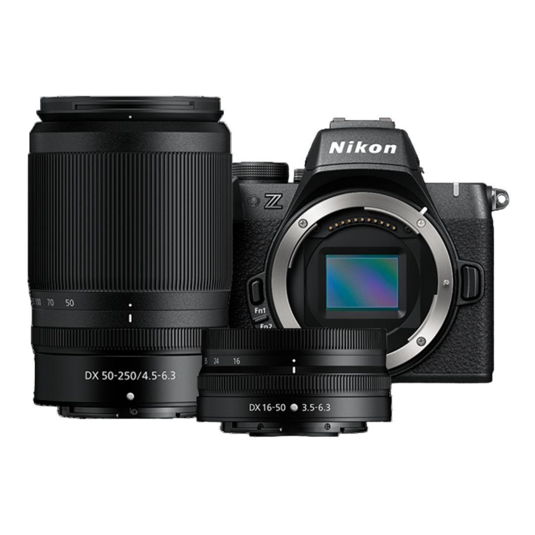 Nikon Z50 II Black Mirrorless Camera Two Lens Kit with CMOS Image