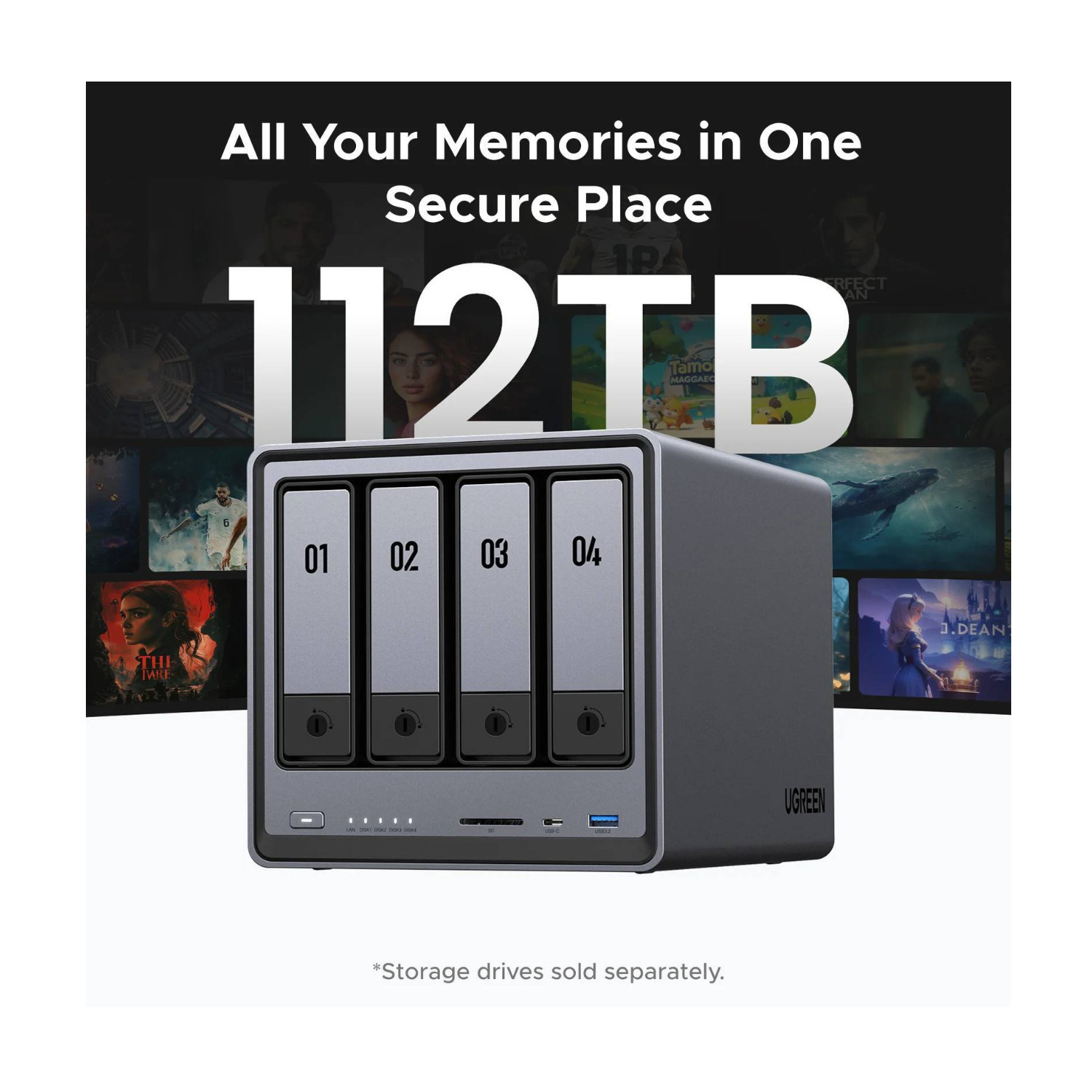 UGreen NASync DXP4800 4-Bay NAS Enclosure FAST Storage | eBay