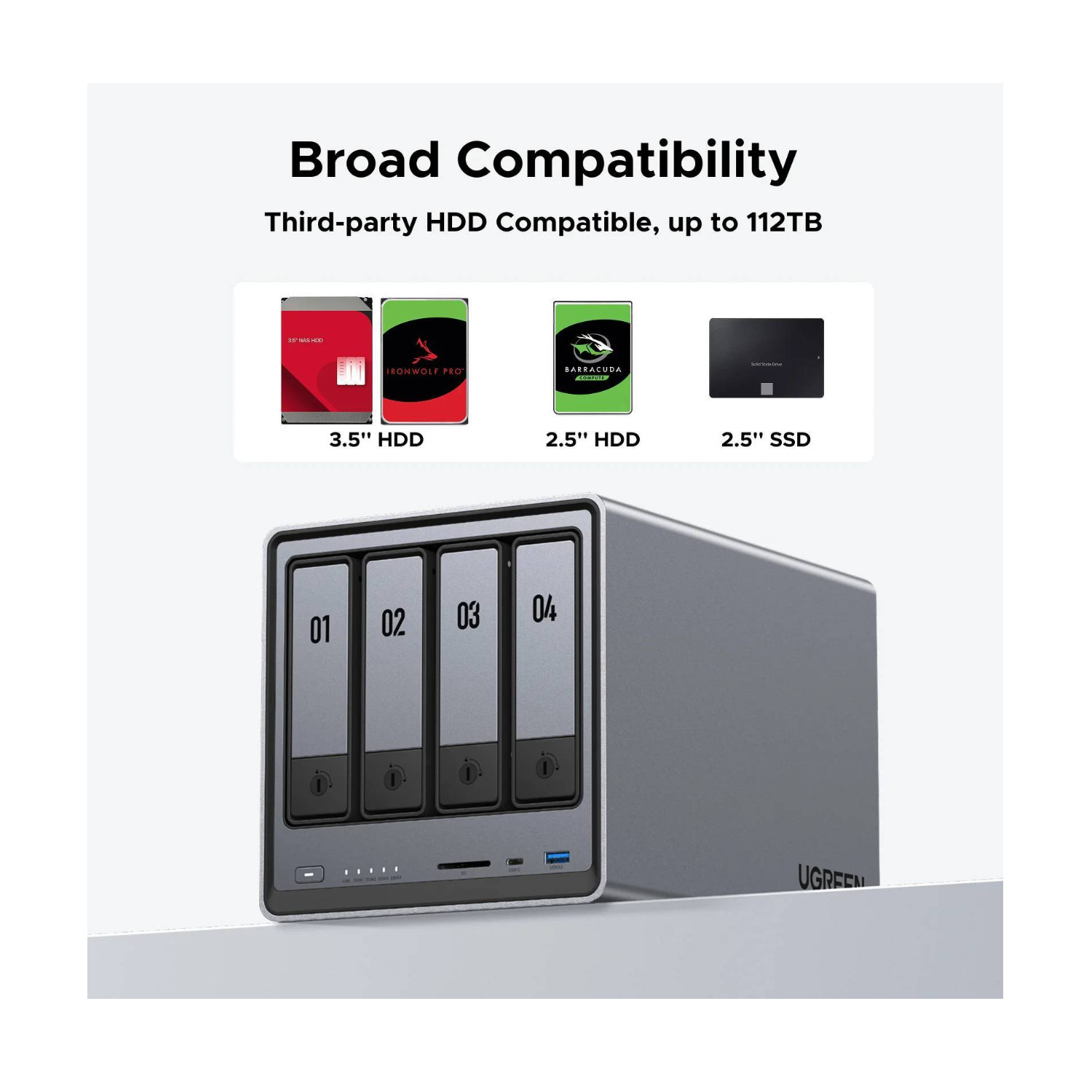 UGreen NASync DXP4800 4-Bay NAS Enclosure FAST Storage | eBay