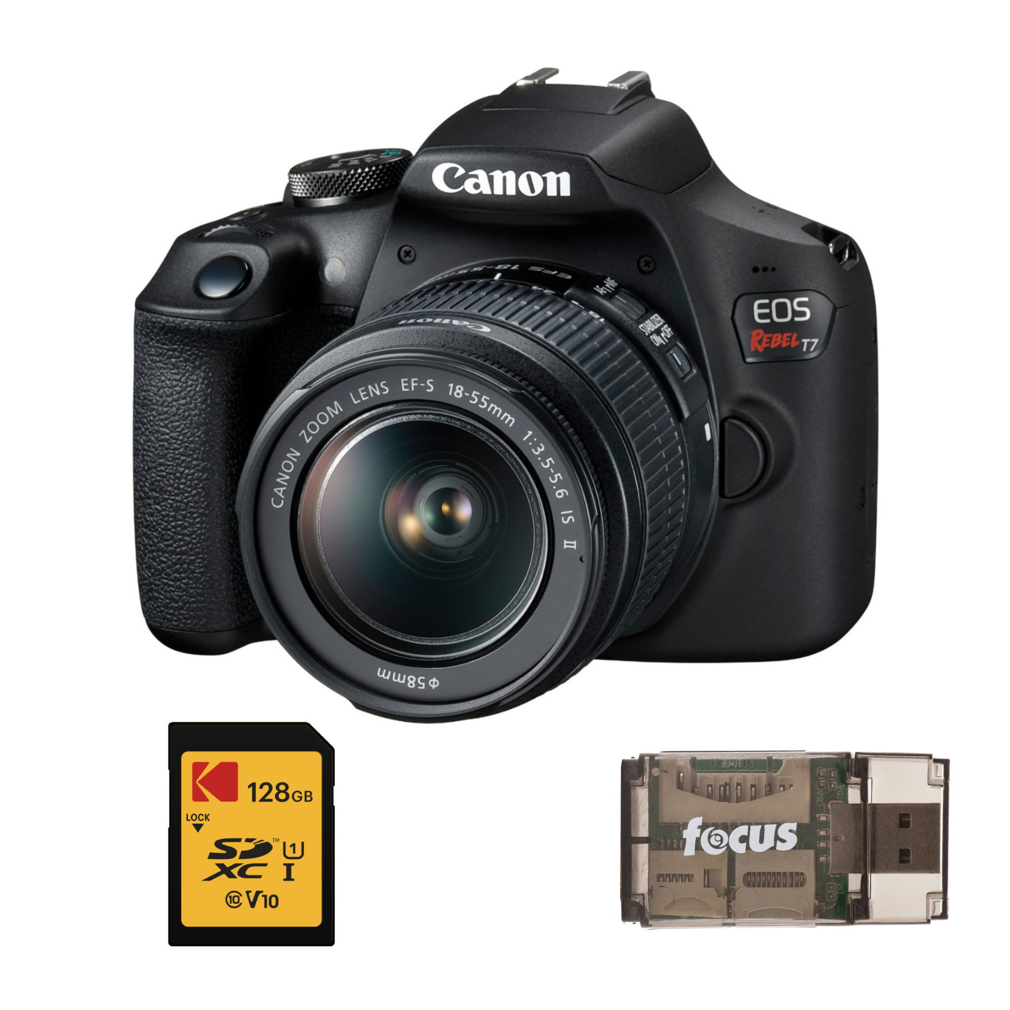 Canon EOS Rebel T7 DSLR Camera EF-S 18-55mm IS II Lens Kit