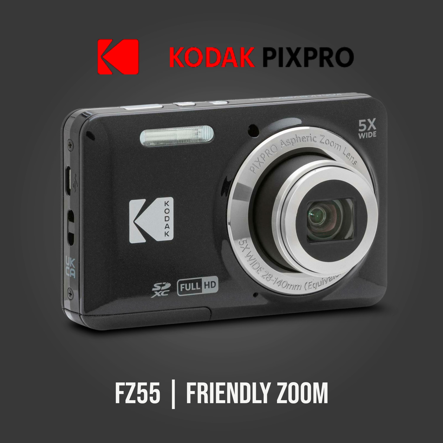 Kodak PIXPRO Friendly Zoom FZ53 Digital Camera Black Bundle | eBay