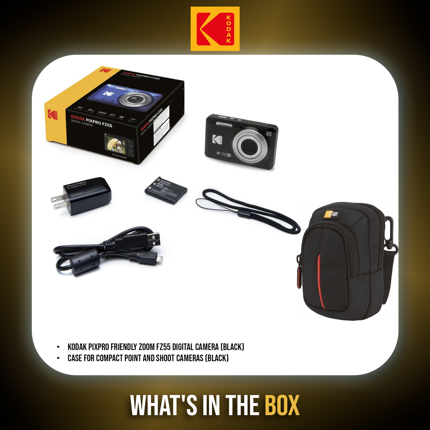 Kodak PIXPRO Friendly Zoom FZ53 Digital Camera Black Bundle | eBay