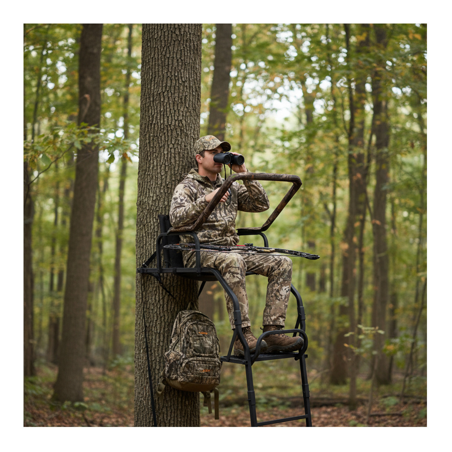 MUDDY Black Widow 17-ft Tall Hunting Treestand 300 lb Capacity