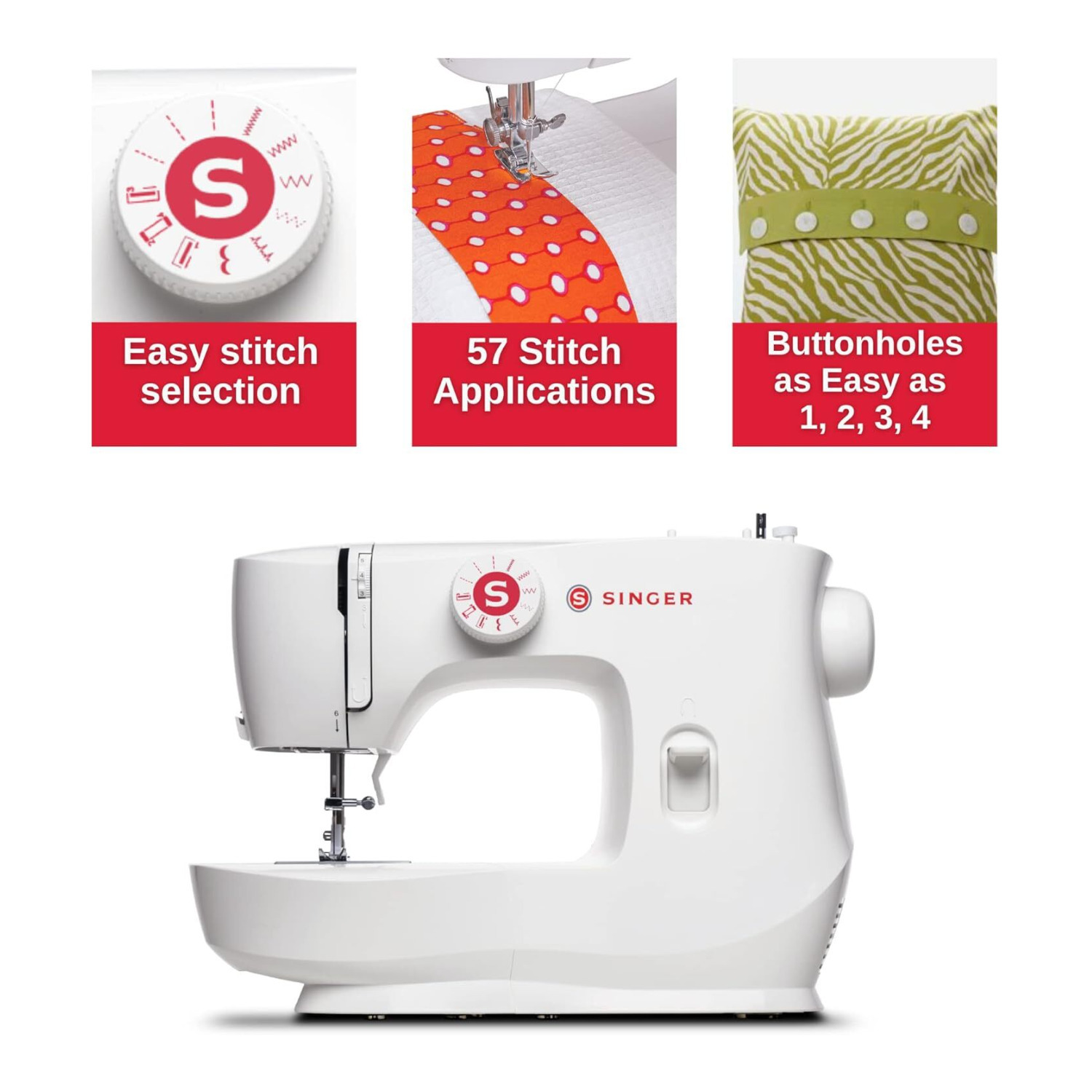 SINGER MX60 Sewing Machine 57 Stitch Applications Accessory Kit