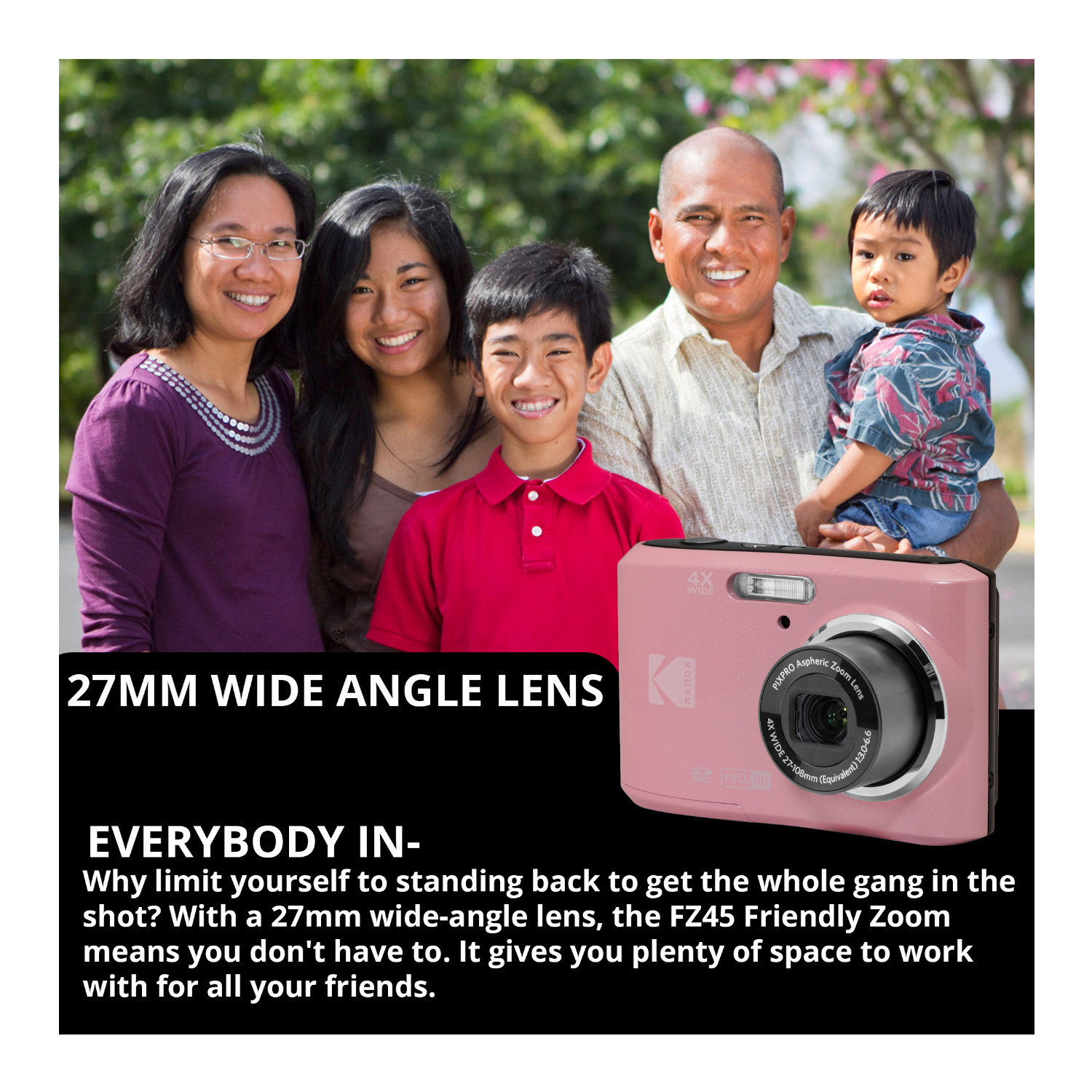 Kodak PixPro FZ45 16MP 1080p Full HD Digital Camera (Pastel Pink