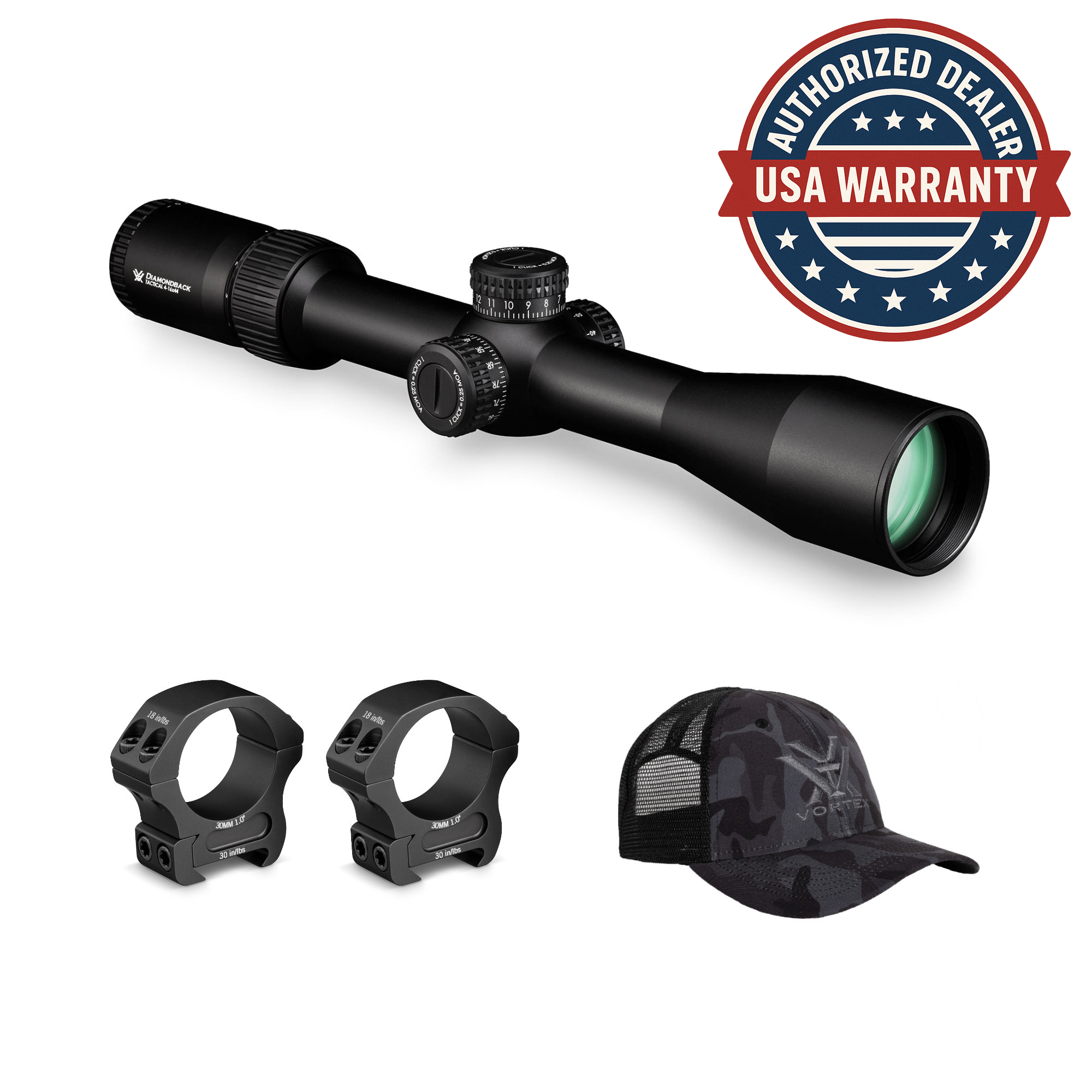 Vortex Optics Diamondback 4 16x44 Riflescope EBR 2C MOA Reticle 