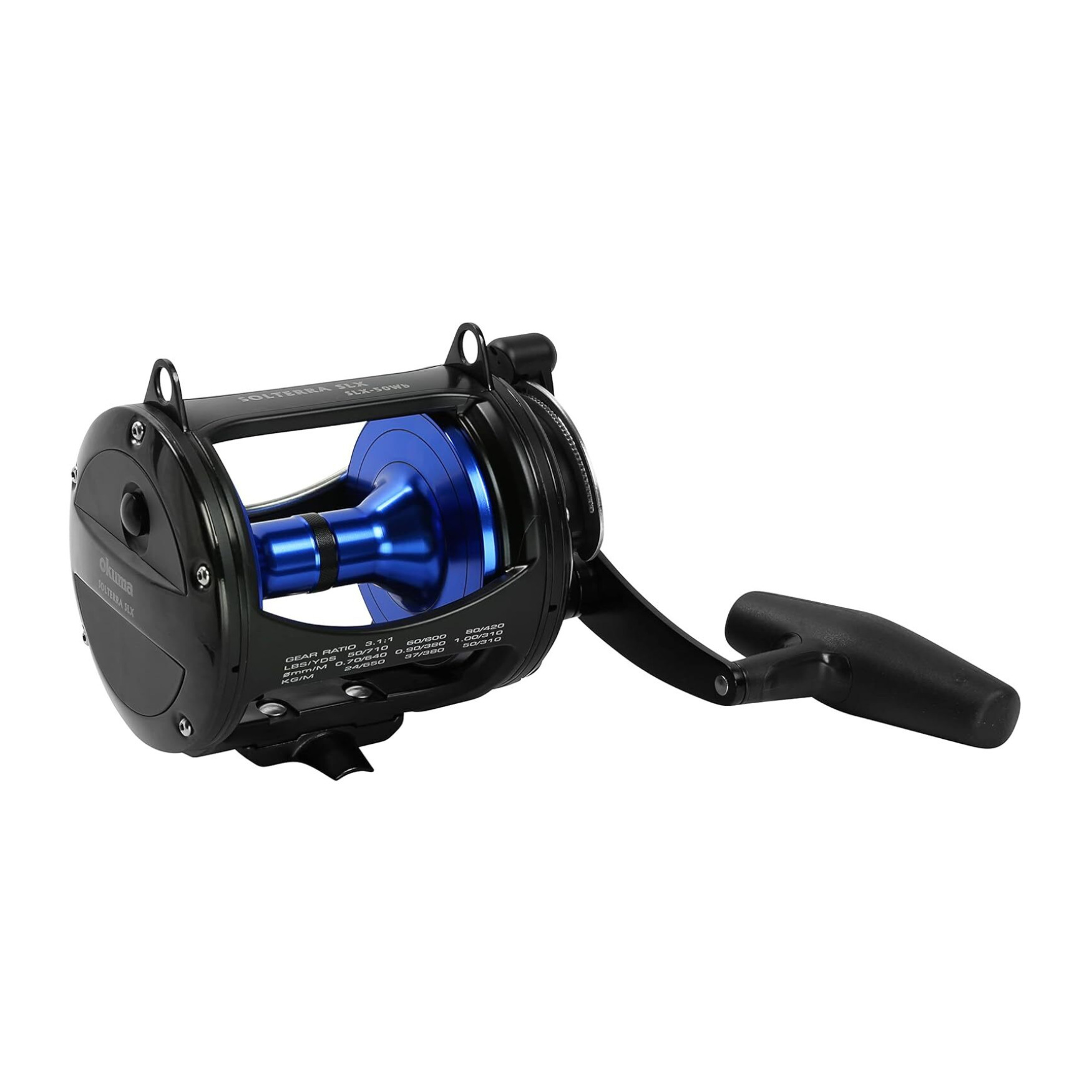 okuma 50w reel Okuma Solterra SLX-50W Single Speed Lever Drag Reel (420yds-80lb, Black)