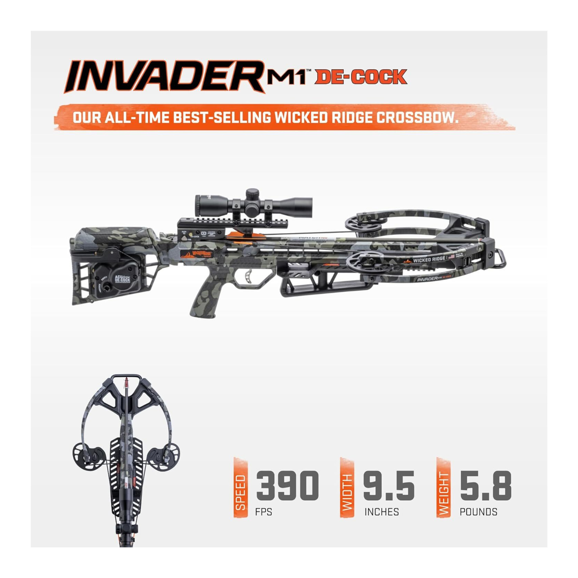 Wicked Ridge Invader M1 ACUdraw De-Cock Crossbow with Scope | eBay